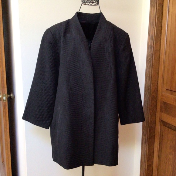 Eileen Fisher Jackets & Blazers - Eileen Fisher open front organic cotton blend Jacket, Black, Large